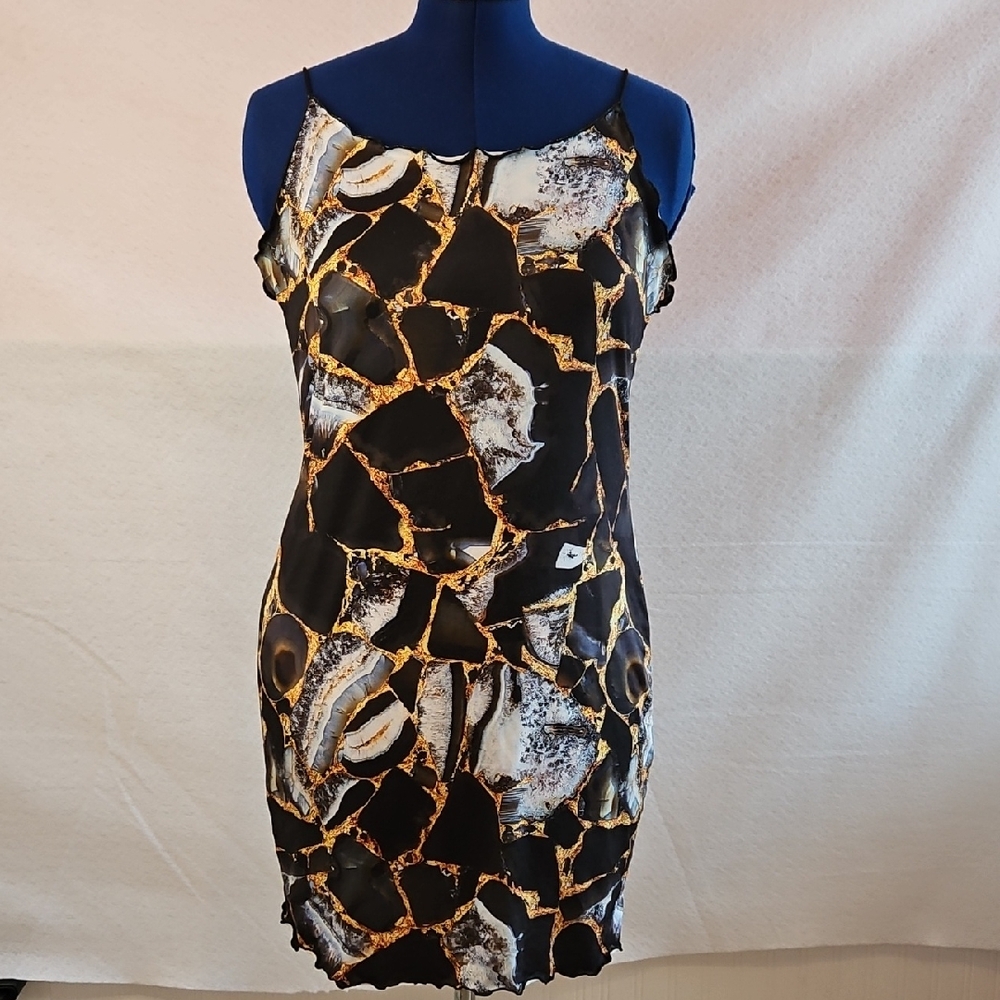 Elegant Black and Gold Women's Dress